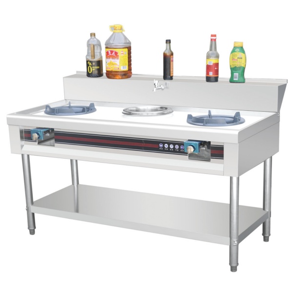 Two Stir-Fry And One Warm Stove Stand (With Seasoning Rack)