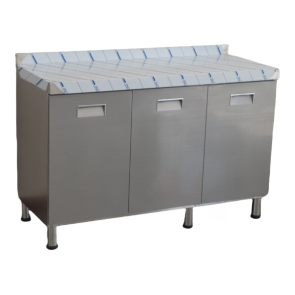 No Fingerprint Flat Three-Door Stainless Steel Cabinet